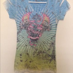Graphic t shirt with crystals