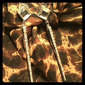 Edgy studded long earrings