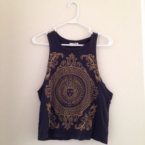 Vintage medusa semi-cropped muscle tank