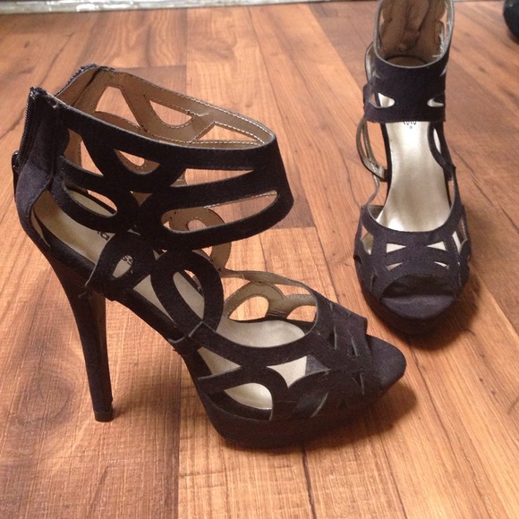 Black cutout heels