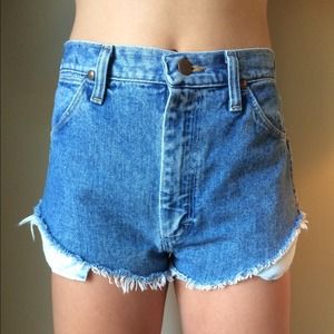 High waisted denim shorts