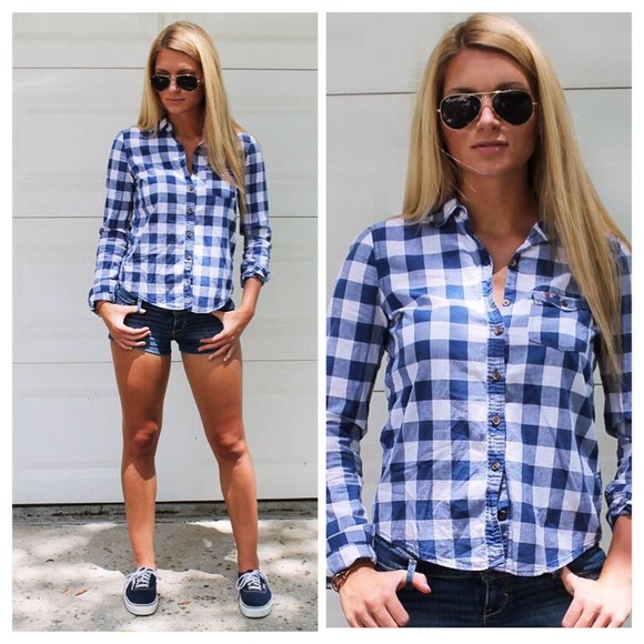 Checkered button up