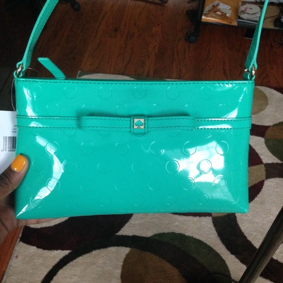 Kate Spade NY mint green clutch with strap!!