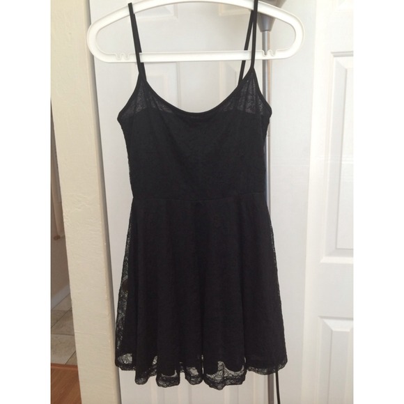H&M Black Lace Skater Dress