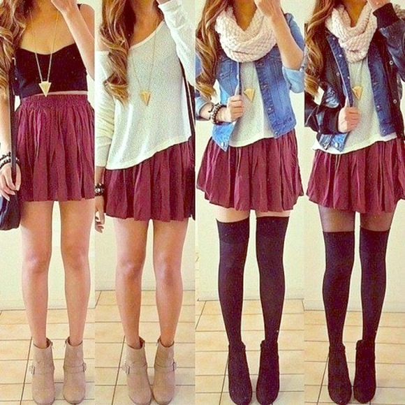 ✨TRADED HP 6/26 🙀 Brandy Melville Maroon Skirt