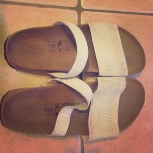 Off white Birkenstock sandals size 9