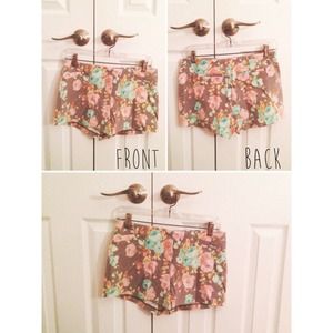 Floral High - Waisted Shorts