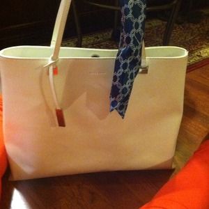 Large white Ivanka Trump tote with dustbag