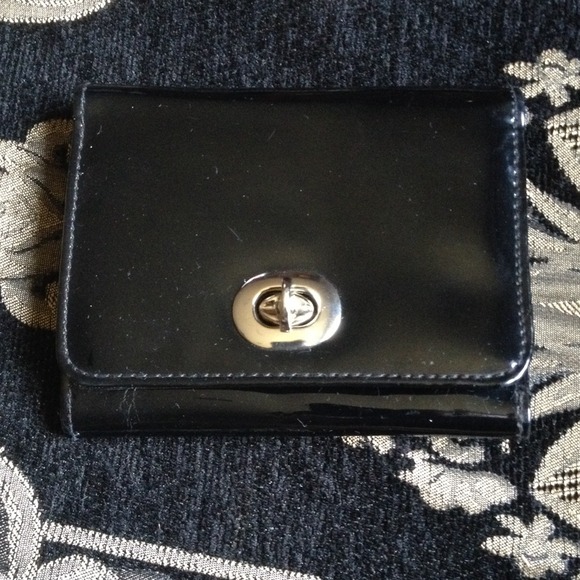 Black patent leather wallet