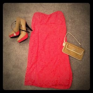Lacey strapless dress