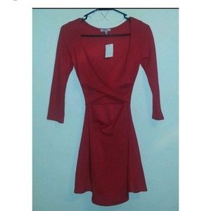 Red Cut-Out Skater Dress