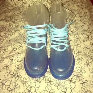 Clear rain boots