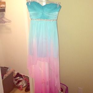 Ombre high low dress
