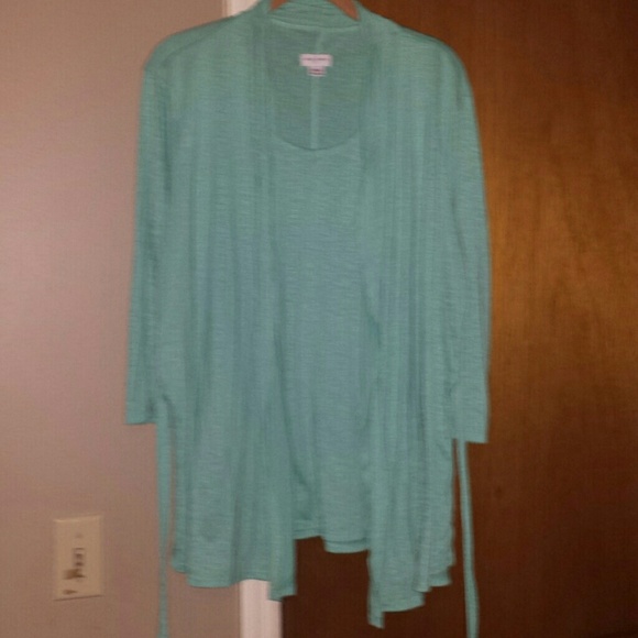 2 in 1 cardigan with attached top