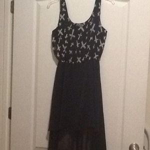 Black hi- low dress with crosses from Hot Topic