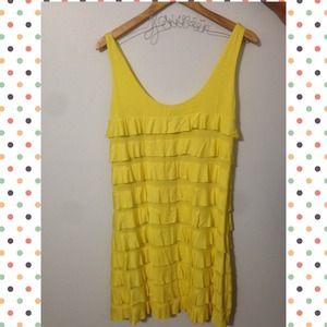 Express Yellow Ruffled Sunkiss dress ☀️