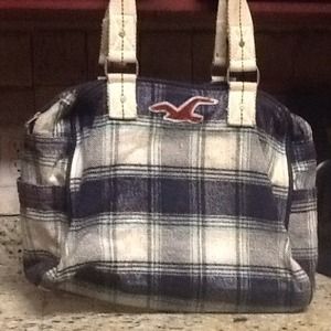Blue Plaid Hollister tote