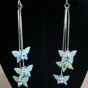 Blue butterfly earrings