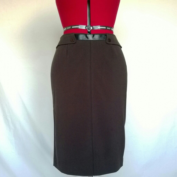 Grace Elements Espresso Brown Pencil Skirt