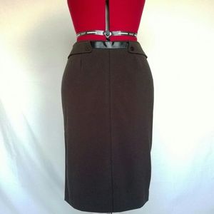 Grace Elements Espresso Brown Pencil Skirt