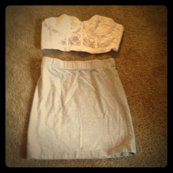 Bundle. LACE corset crop & skirt