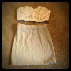 Bundle. LACE corset crop & skirt