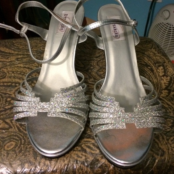 Silver shiny heels
