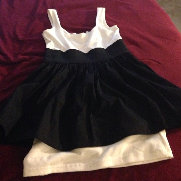 Black and white peplum dress