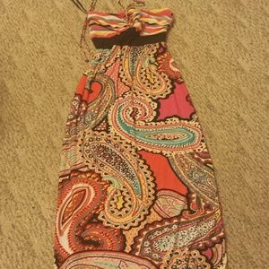 Tribal like maxi dress with open top