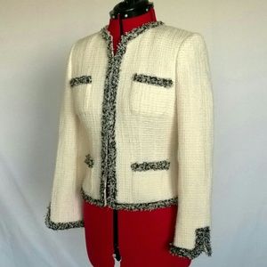 Tahari Cream and Black blazer