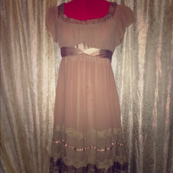 Chloe silk chiffon & satin dress
