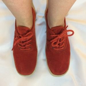 kate spade burnt orange corduroy lace-ups