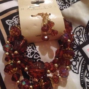 Set of three bracelets and matching earrings