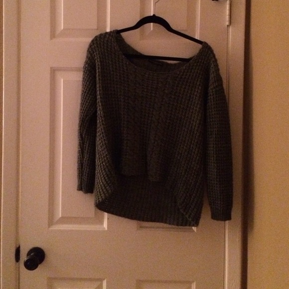 grey off the shoulder brandy melville sweater