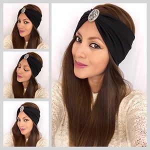 Bohemian jeweled turban headband