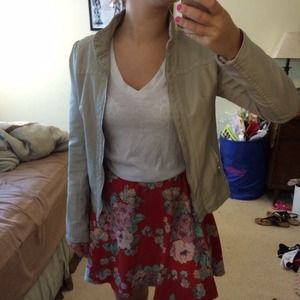 Khaki colored leather jacket