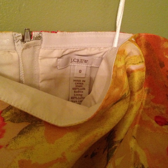 J. Crew Floral Silk Strapless Dress - Sz. 0 - Picture 4 of 4