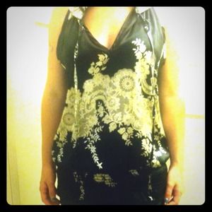 Beautiful silk v neck floral print shirt