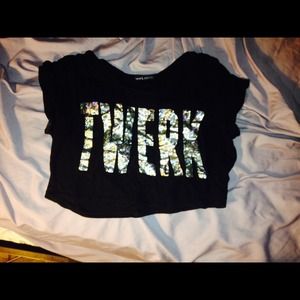 Party " TWERK" crop top