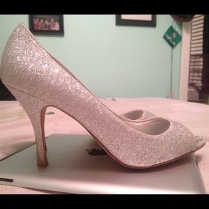 Sparkly silver heels