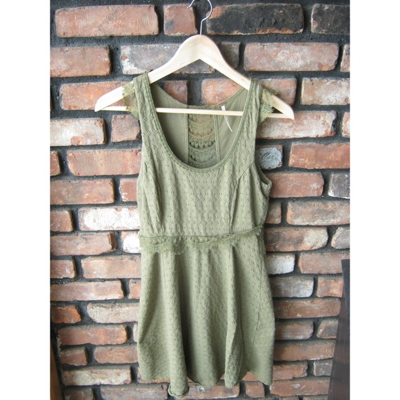 Free People Solid Textured Fit-n-Flare dress