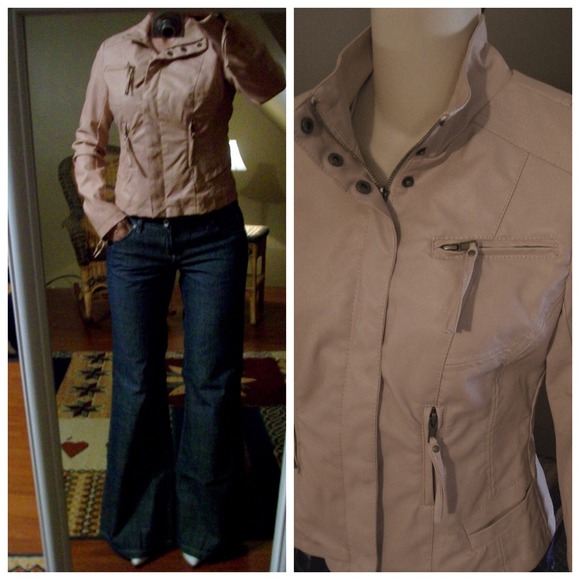 Pink Envelope Jackets & Blazers - Faux Leather Moto Jacket Small NWT