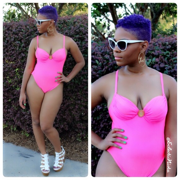 Vintage  Dresses & Skirts - Vintage  Flamingo Pink One Piece Suit