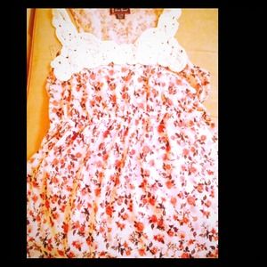 Summery Pink, blue, and white floral tank top