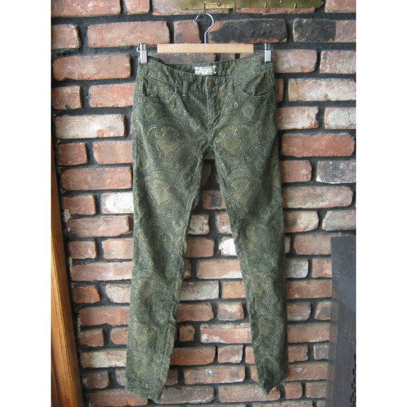 Free People Printed Corduroy Skinny