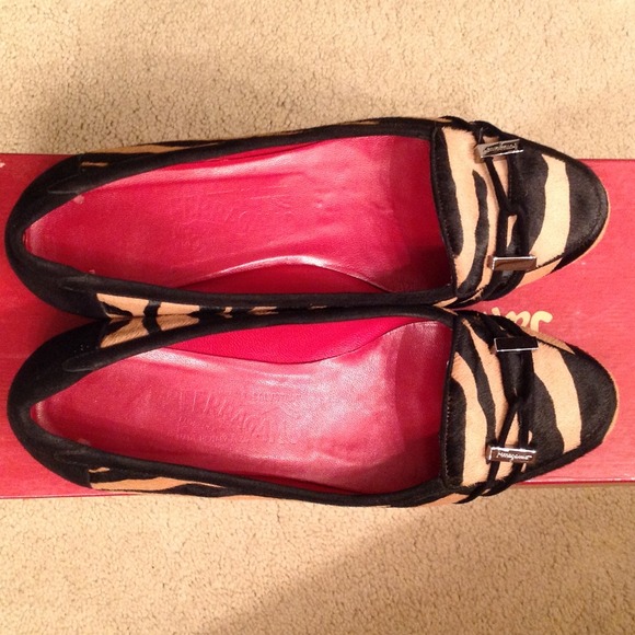 Ferragamo Horse/Calf hair Animal Print Flats Sz. 7