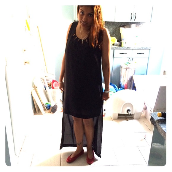 Bcbgeneration black woven high low dress