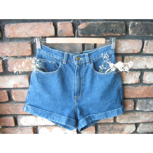 American Apparel High-Waist Jean Cuff Short