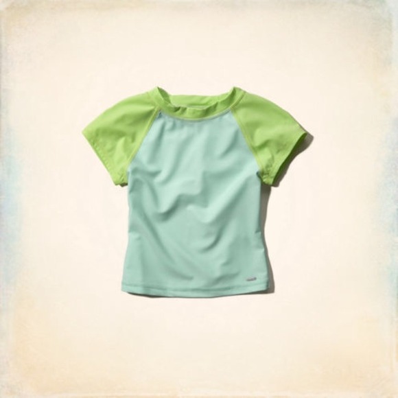 Mint green  rashguard hollister crop top