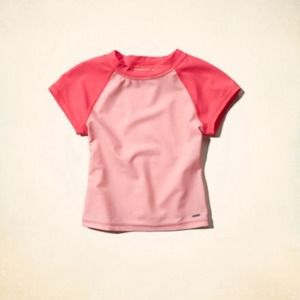 Neon pink rashguard hollister crop top